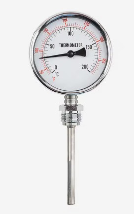 Termómetro bimetálico universal industrial de acero inoxidable